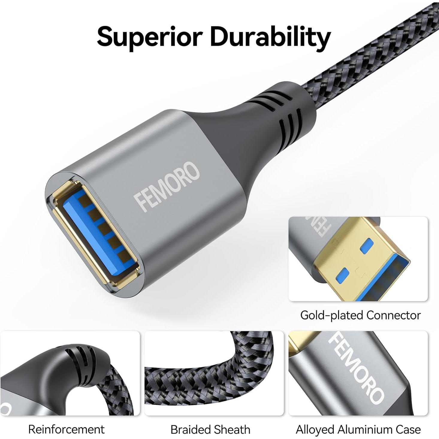 Cable de Extensión USB 3.0 FEMORO 4.57m Macho a Hembra