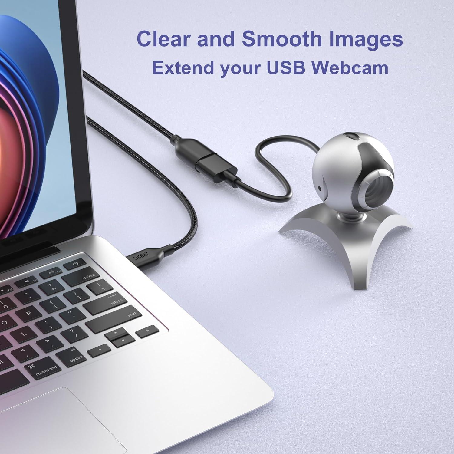 Cable de Extensión USB 2.0 OKRAY 1.83M Macho a Hembra - Paquete de 2