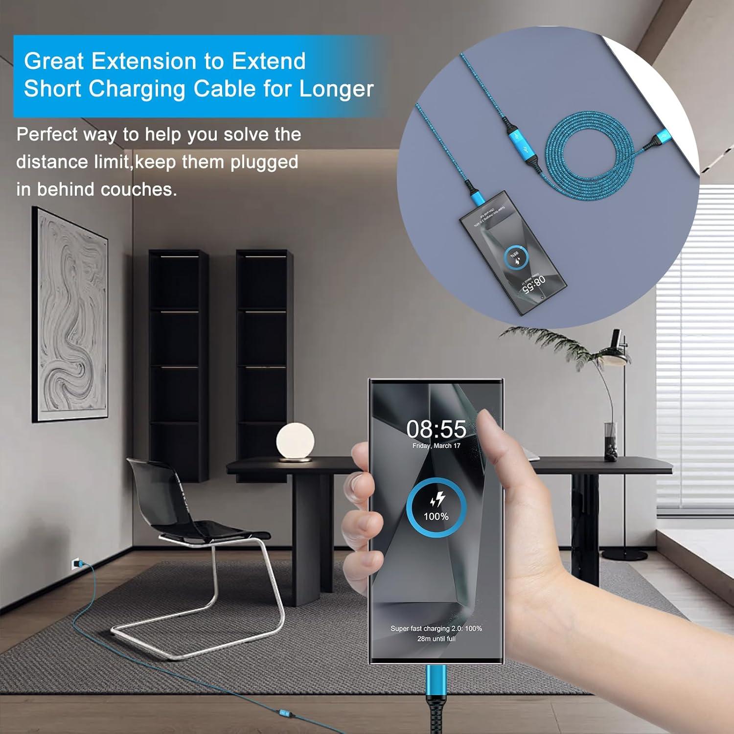 Cable Extensión USB 3.0 1.83m 2Pack Macho a Hembra Alta Velocidad