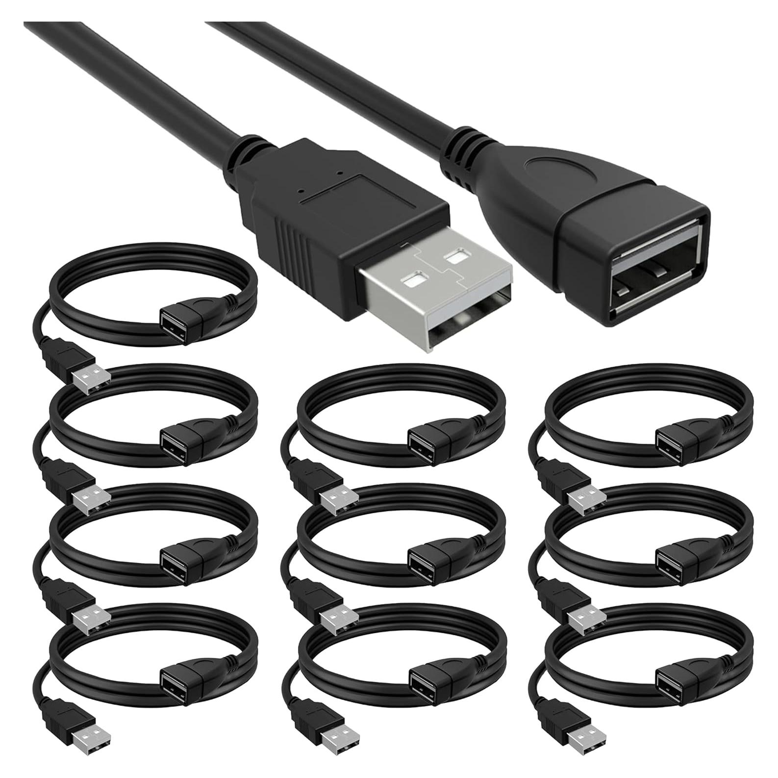 Cable de Extensión USB 2.0 SaiTech IT 10 Paquete 1M Alta Velocidad