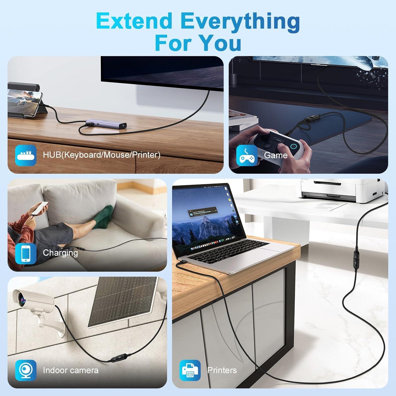 Cable Extensión USB 3.0 1.83m Negro - Shenzen Chuang Wei Da