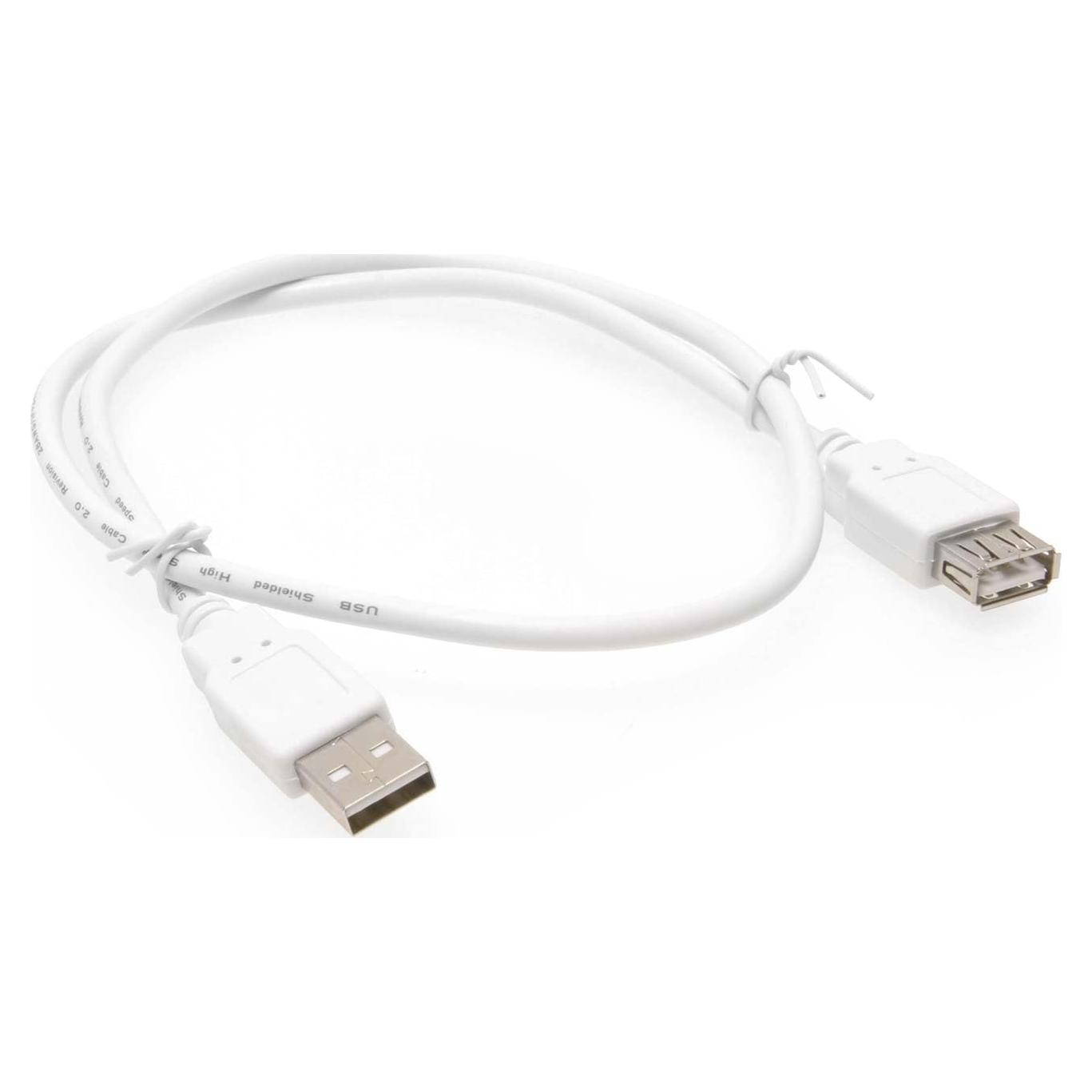 Cable Extensión USB 2.0 A Macho a Hembra 0.61m USBGear Blanco