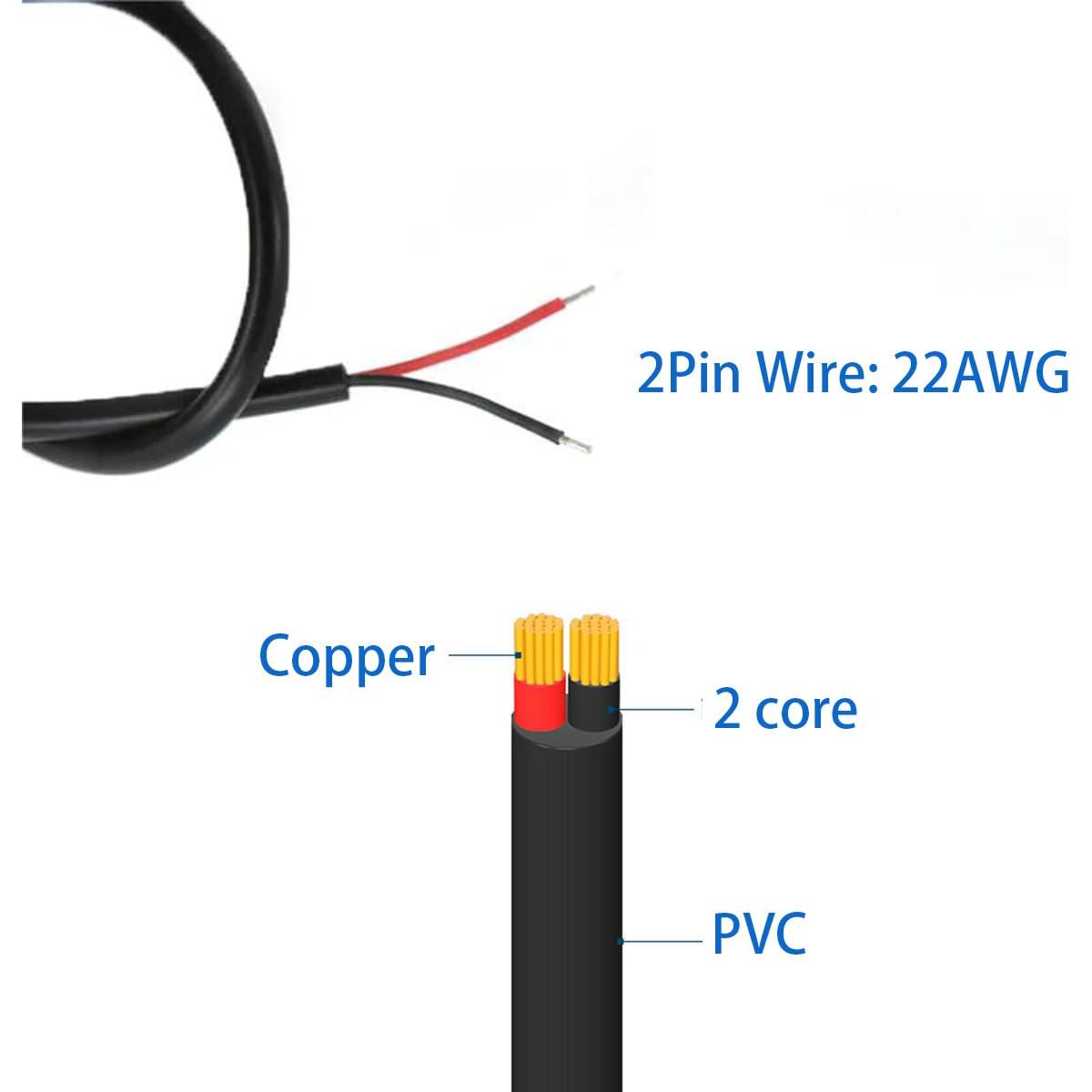 5 Piezas Cable Pigtail USB 2.0 Macho 30cm 22AWG 3A Jienk