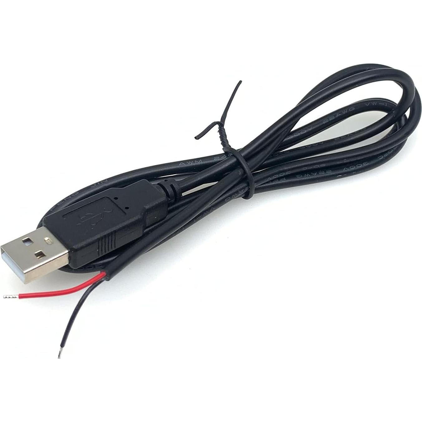5 Piezas Cable Pigtail USB 2.0 Macho 30cm 22AWG 3A Jienk