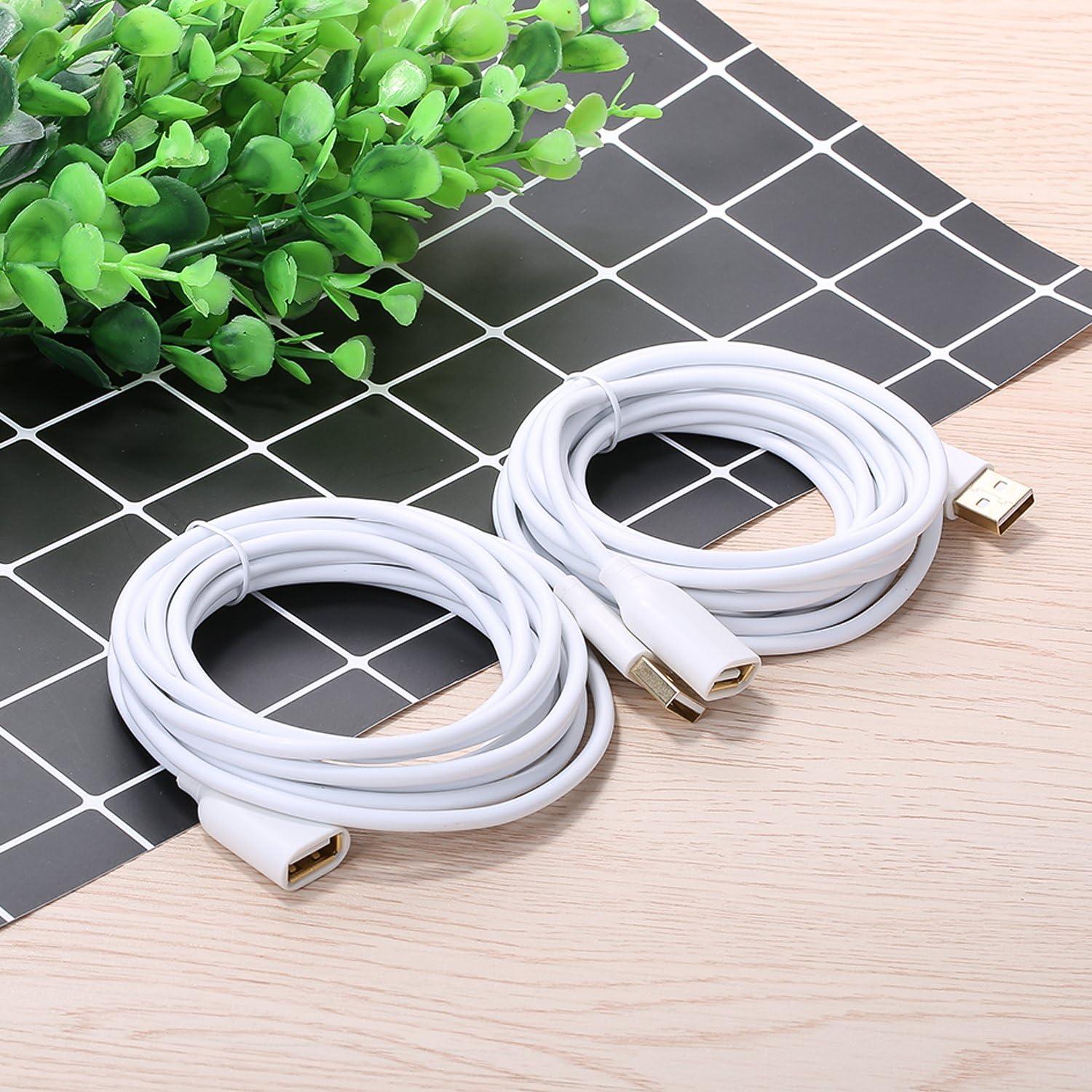 Cable de Extensión USB 2.0 Costyle Blanco 10ft (3m) 2-Pack