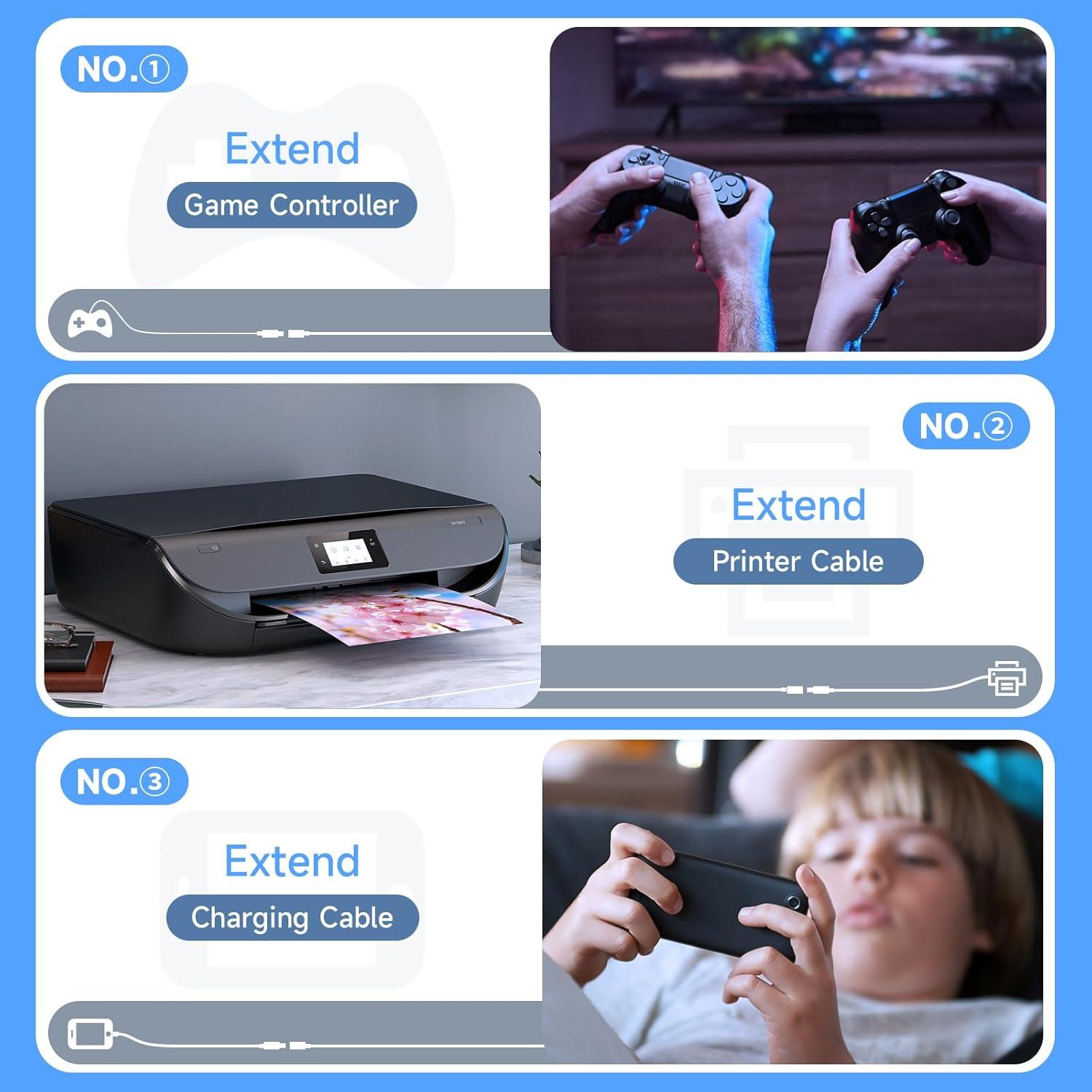 Cable de extensión USB 3.0 Qxcynsef 4.57m 5Gbps negro