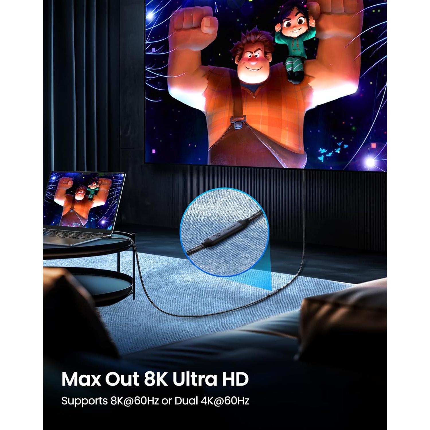 Cable Extensión USB4 Silkland 1m 40Gbps 240W 8K Thunderbolt 4