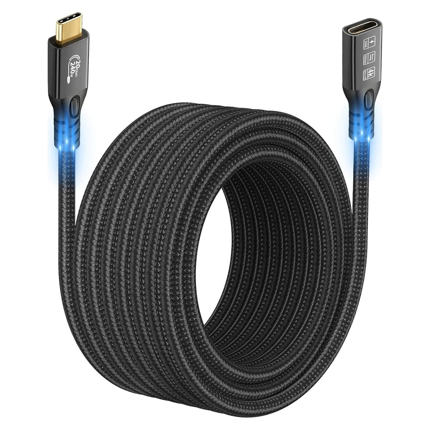 Cable de Extensión USB C 3.2 20Gbps 5M CHENLENIC 4K 240W
