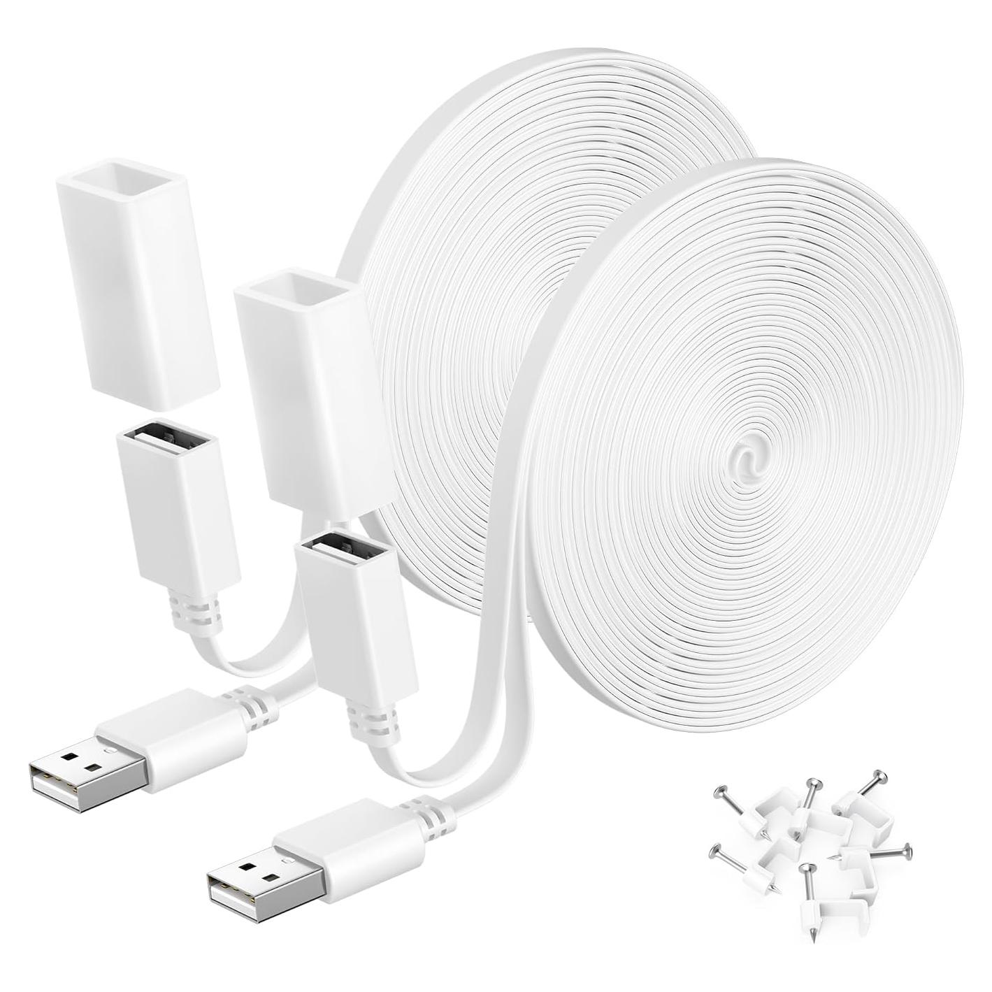 Cable de Extensión USB Itramax Blanco Plano 3M 2 Paquetes