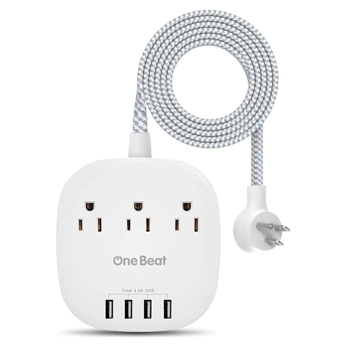 Regleta de Alimentación One Beat 3 Salidas y 4 USB 4.5A