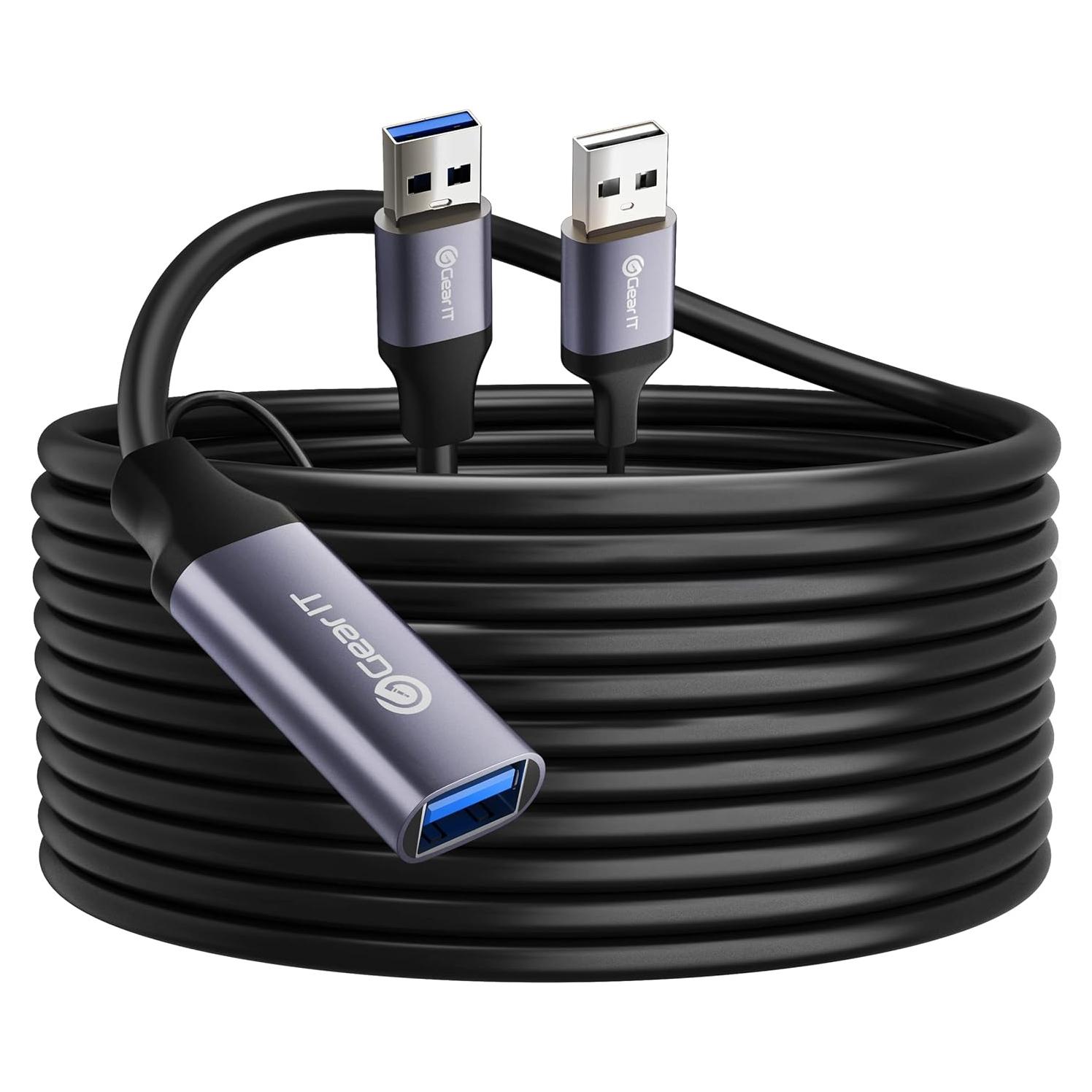 Cable de Extensión Activo USB 3.0 GEARit 9.14m - 5 Gbps