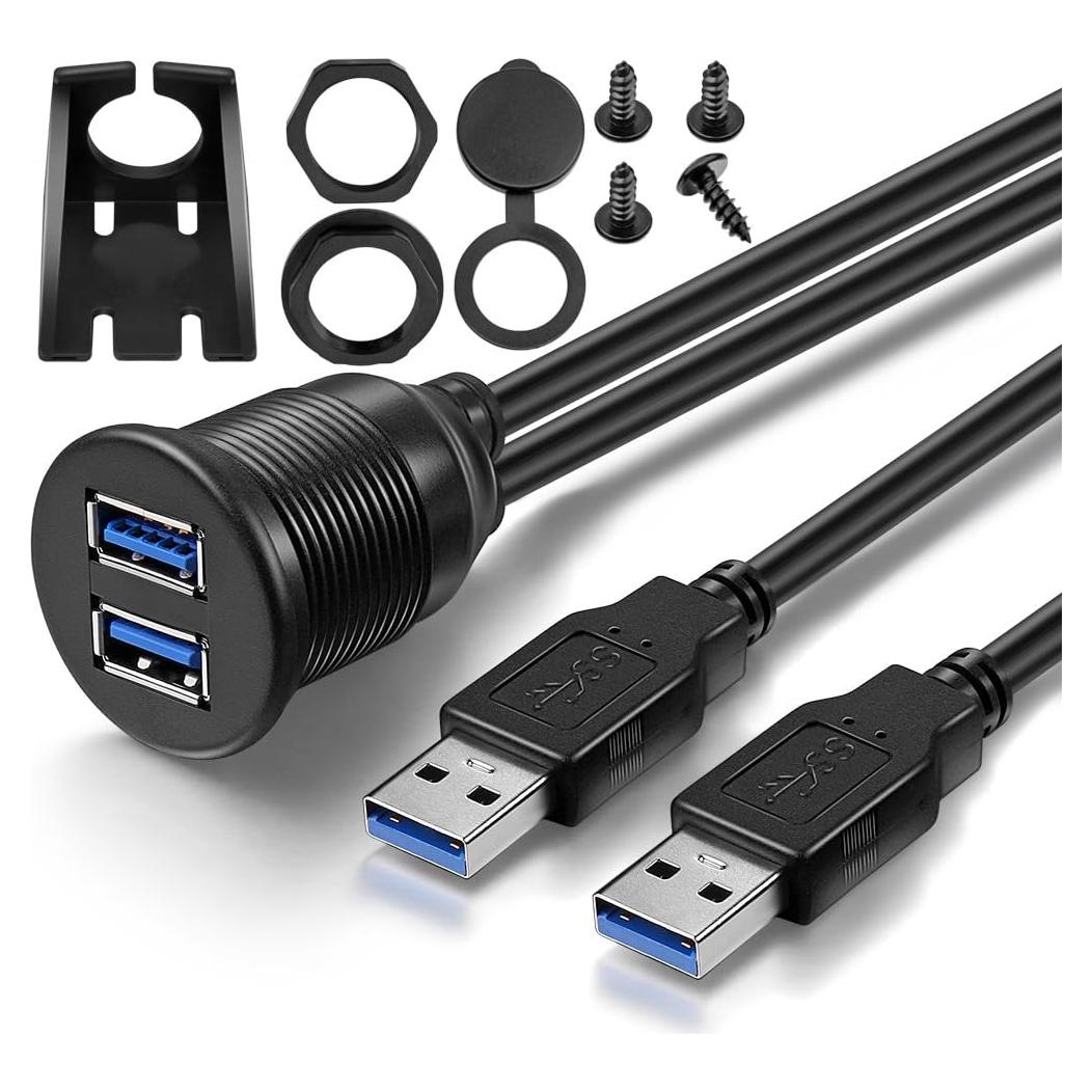 Cable de extensión USB 3.0 ICESPRING 0.91m 2 puertos impermeable