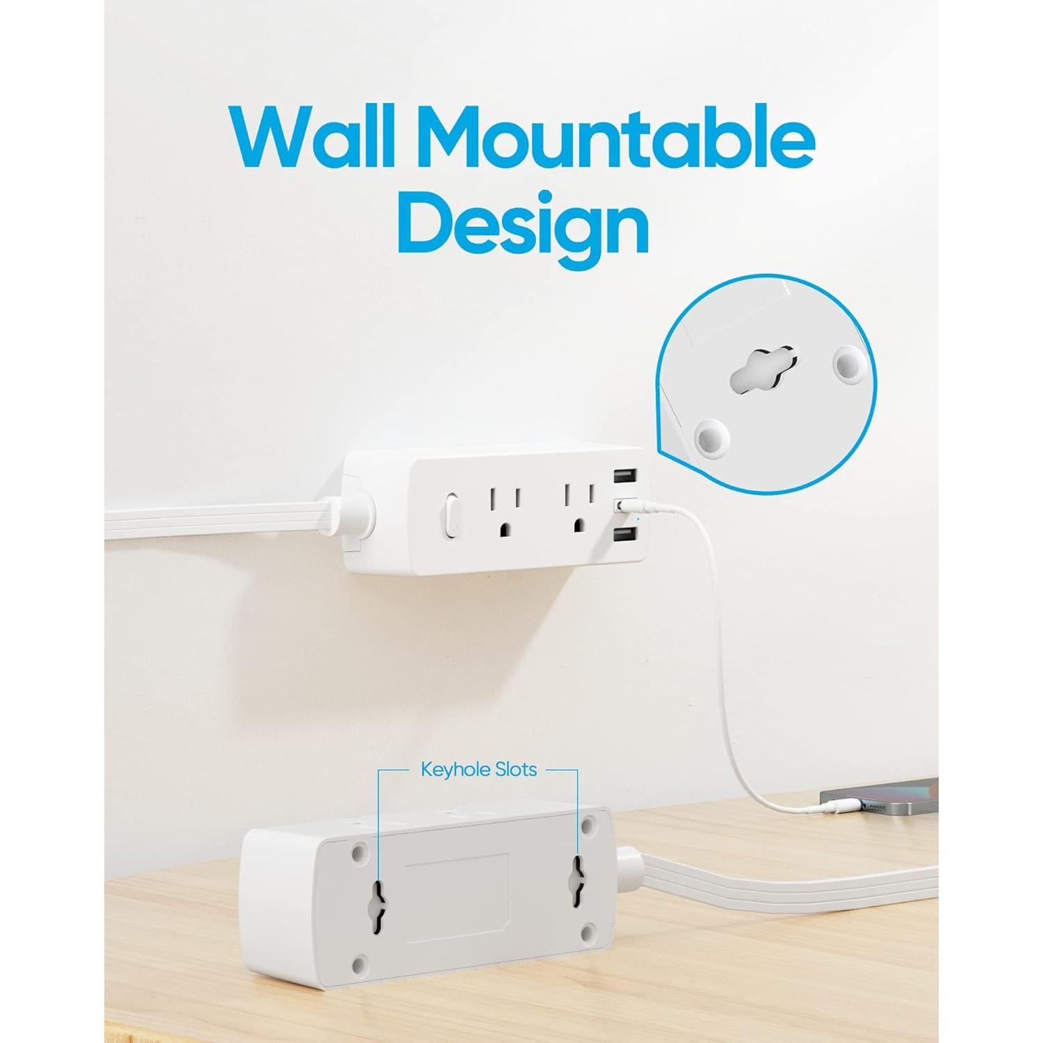 Regleta de Sobretensión Olcorife 1.5m 6 Salidas 3 USB-C