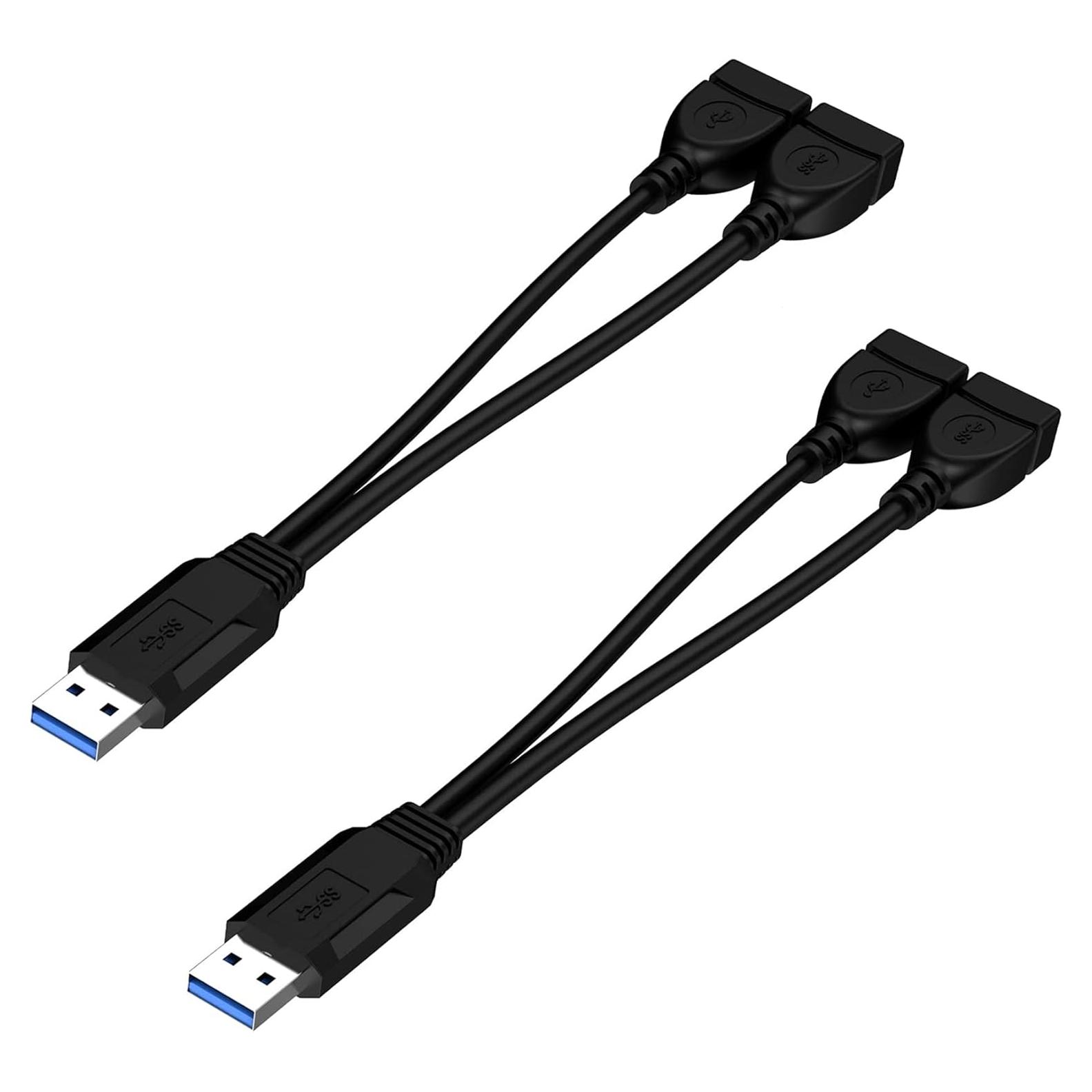 Cable divisor USB 3.0 hembra a doble USB macho HANGYAN 30cm