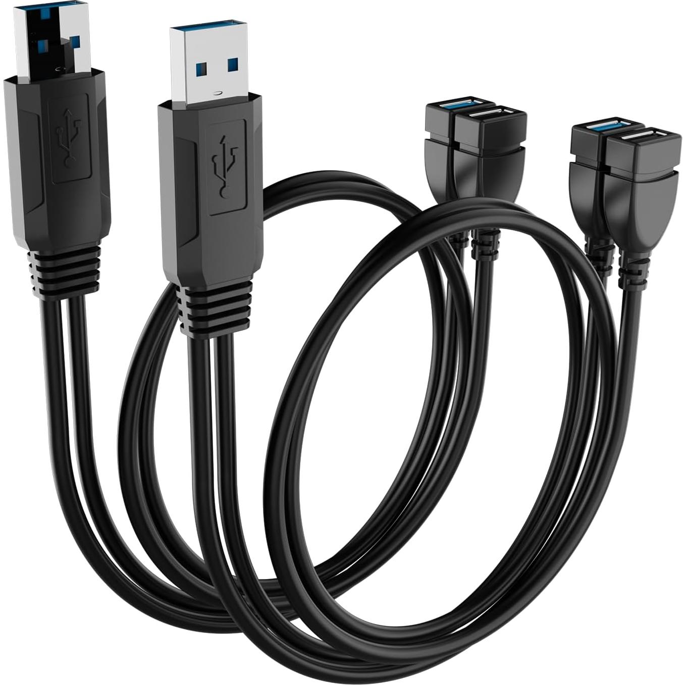 Cable divisor USB 3.0 hembra a doble USB macho HANGYAN 30cm