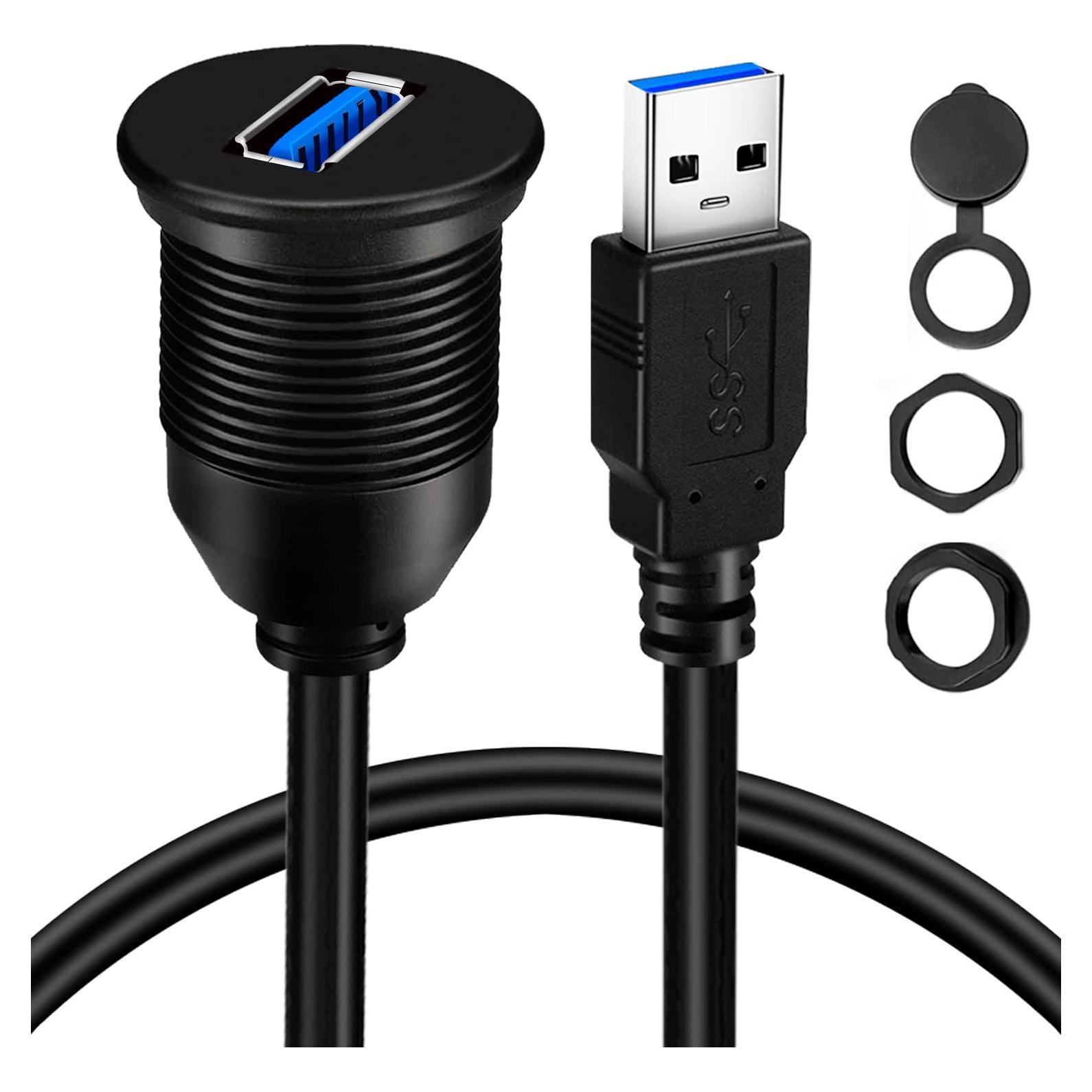Cable de Extensión USB 3.0 BATIGE 30.48cm Impermeable para Coche