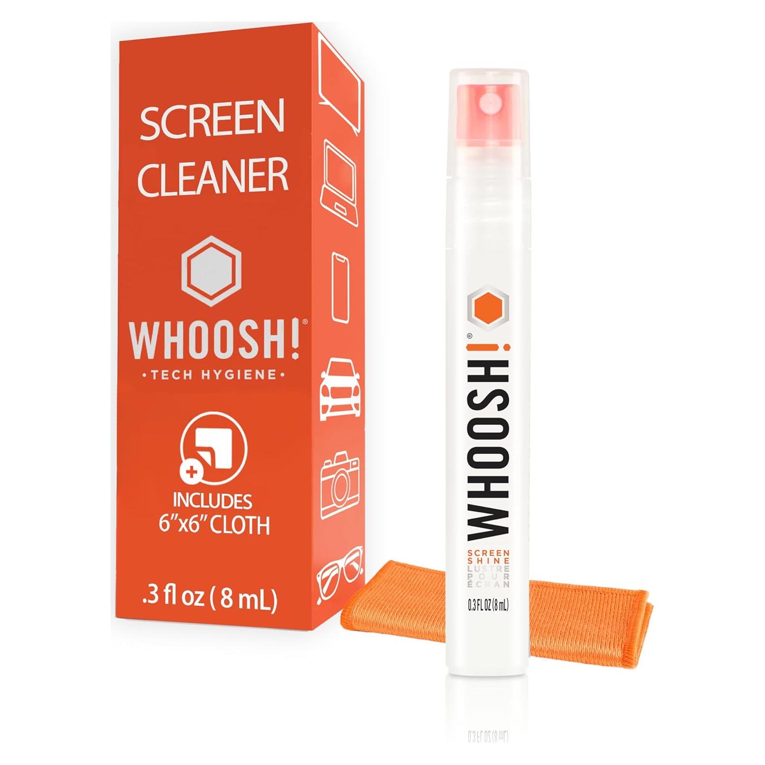 Limpiador de Pantallas WHOOSH! Pocket 30 ml - Spray y Paño Microfibra