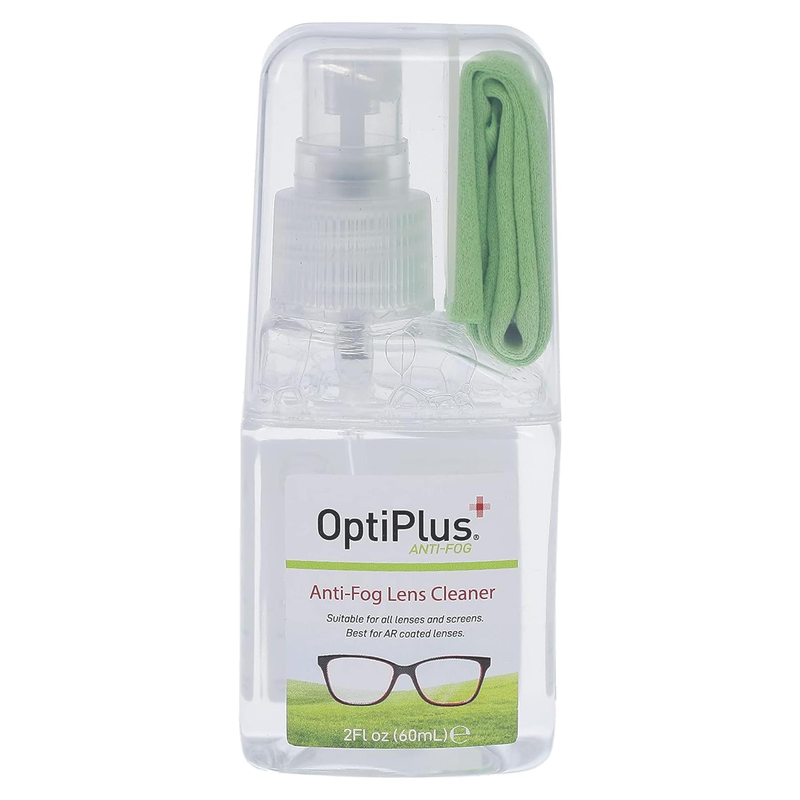 Kit de limpieza antiempañante OptiPlus 60ml con paño microfibra