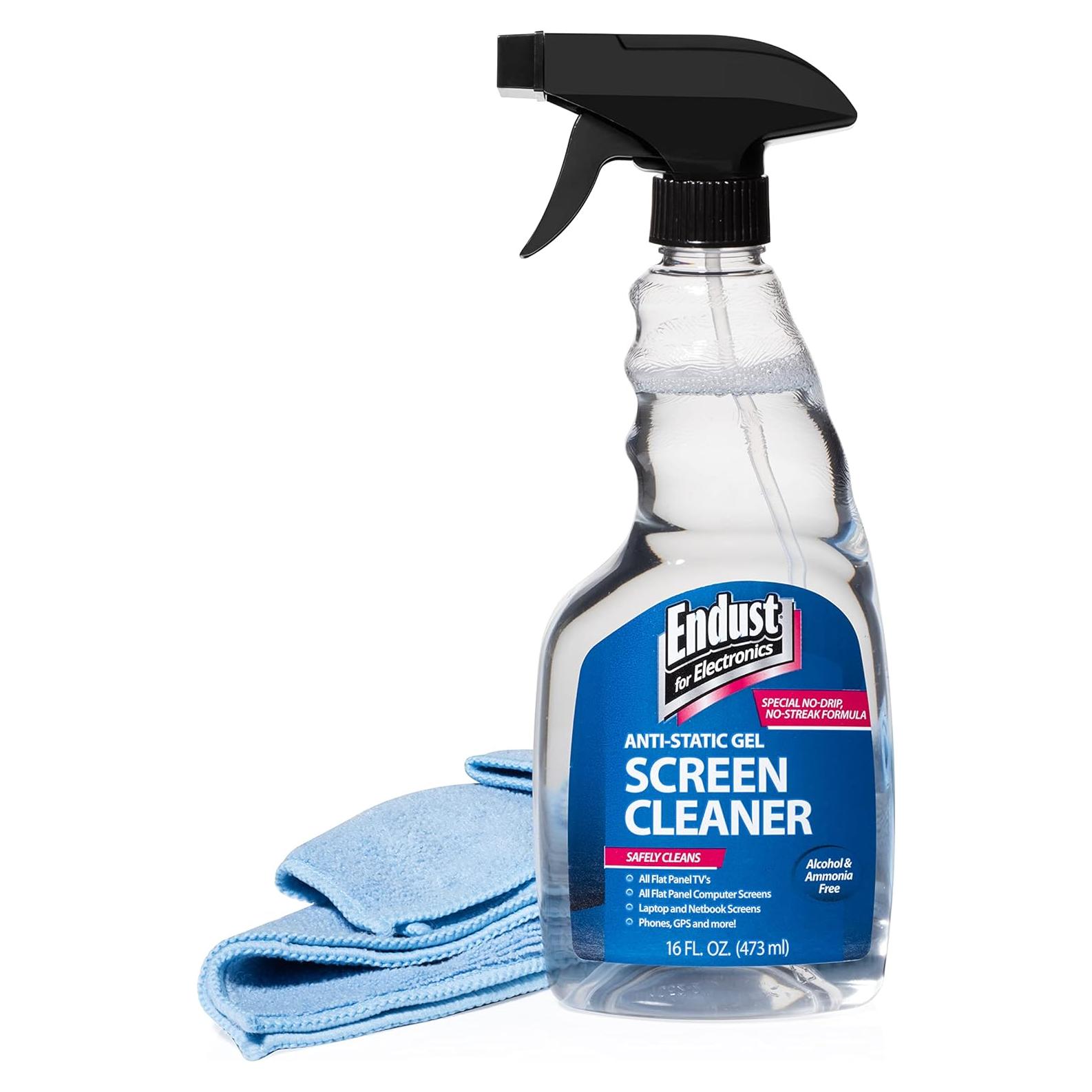 Limpiador de Pantallas Endust 16 oz + Toalla Microfibra 40x40 cm
