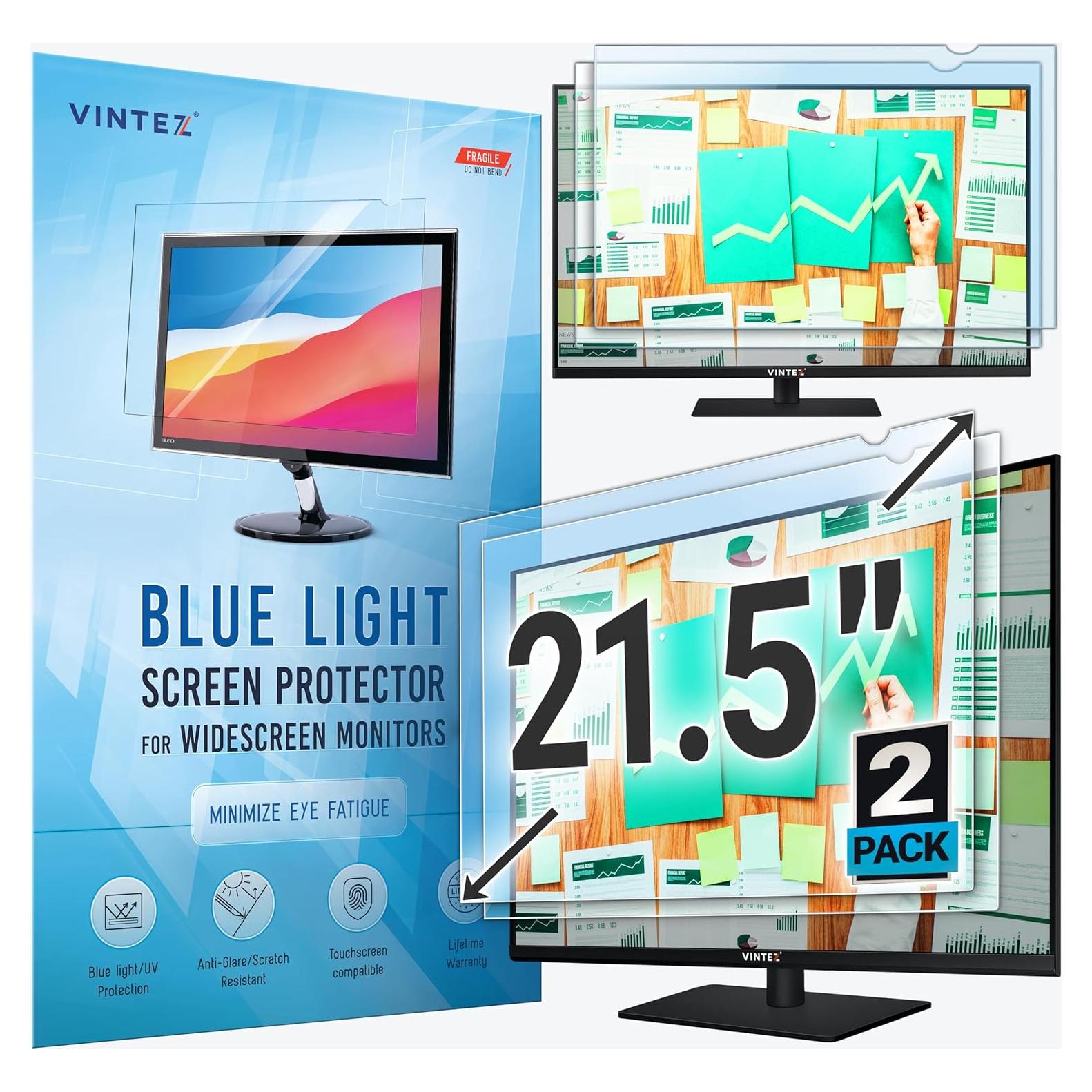 Protector de Pantalla Antirreflejo VINTEZ 21.5" Luz Azul