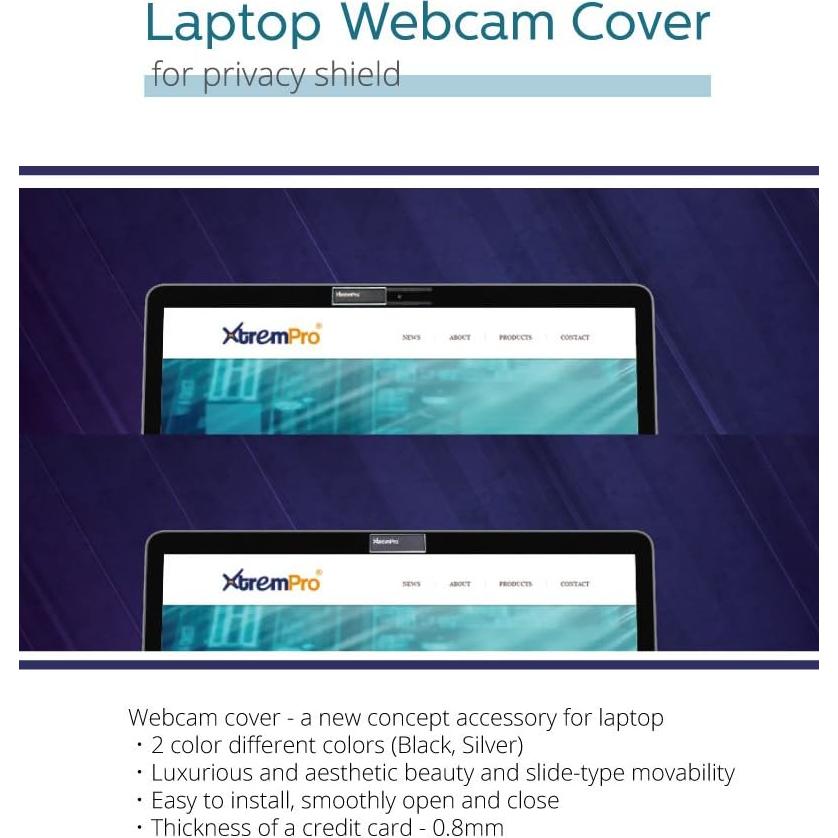 Cubierta de Webcam XtremPro Ultra Delgado Negro Plata 0.8mm
