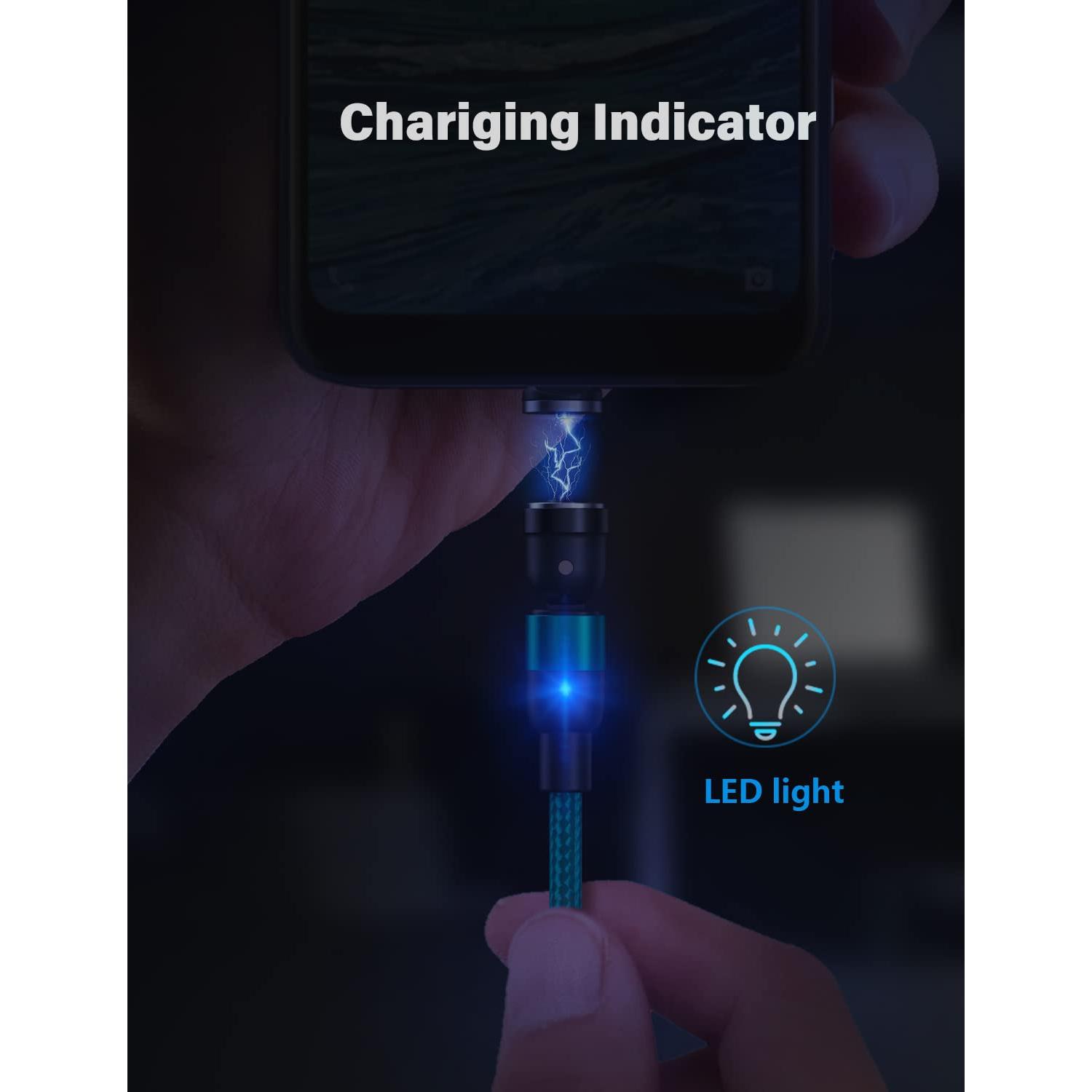 Cable de Carga Magnético TUNKIA 4 en 1 USB C 1m/2m Nylon