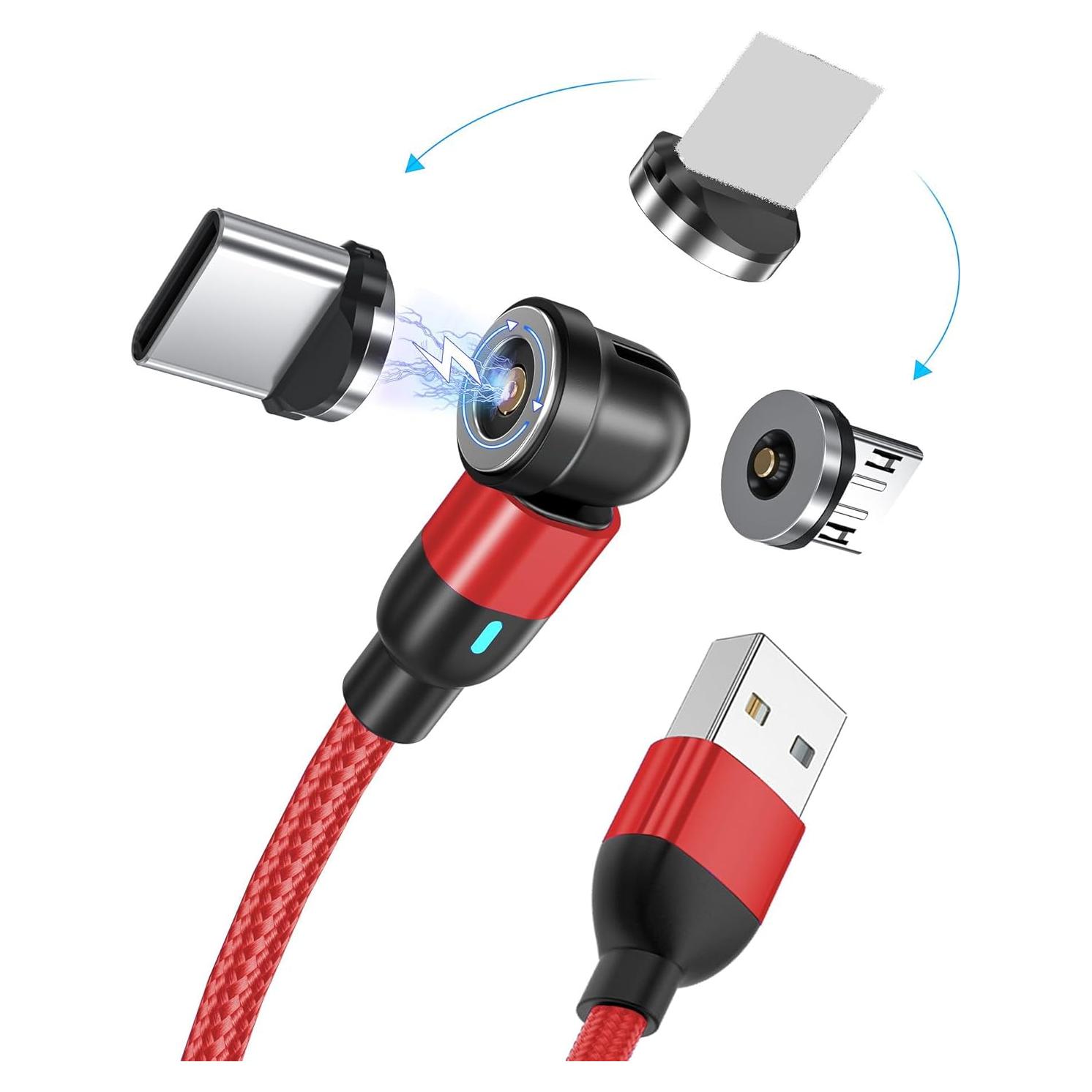 Cable de Carga Magnético Bithai 0.49m USB C Micro USB i-Product