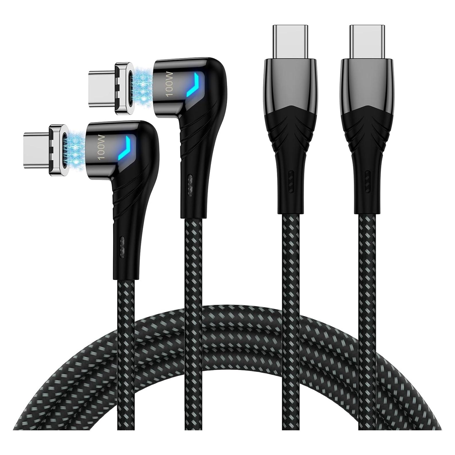 Cable de carga magnético USB C 100W CNakdDG 1.52m (2 unidades)
