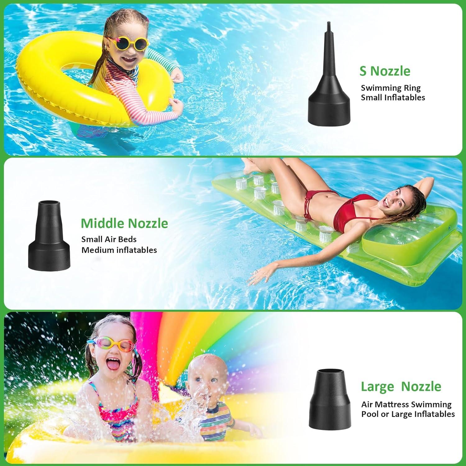 Bomba de Aire Eléctrica AGPTEK 110V/12V 3 Boquillas 0.5 PSI