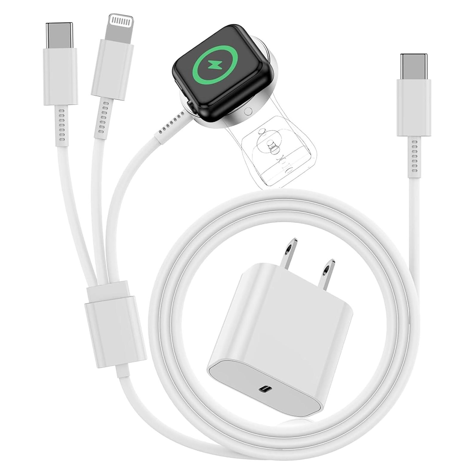 Cargador Magnético 3 en 1 USB C 20W para iPhone y Apple Watch