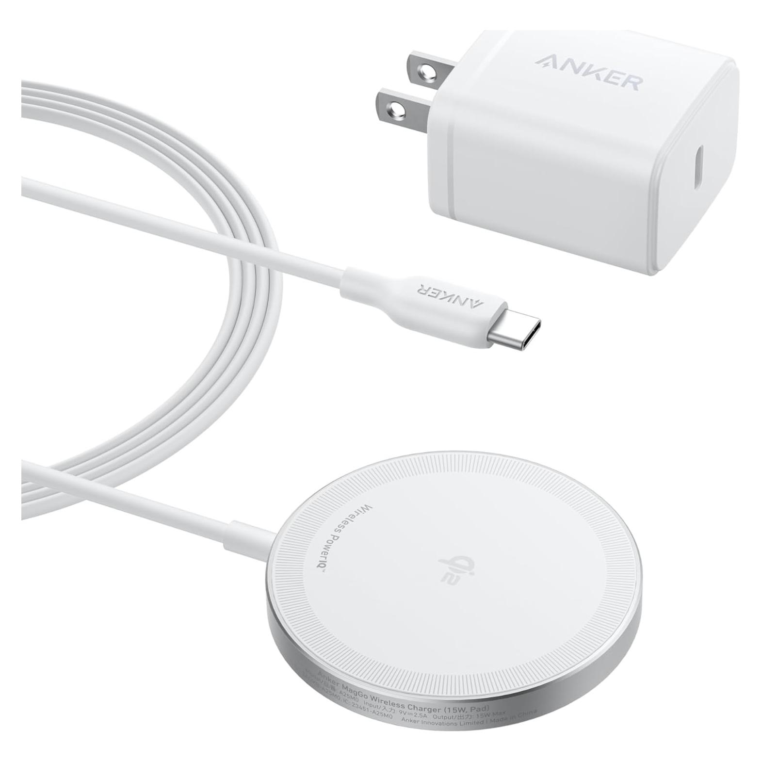 Cargador Inalámbrico Anker MagGo 15W Qi2 para iPhone