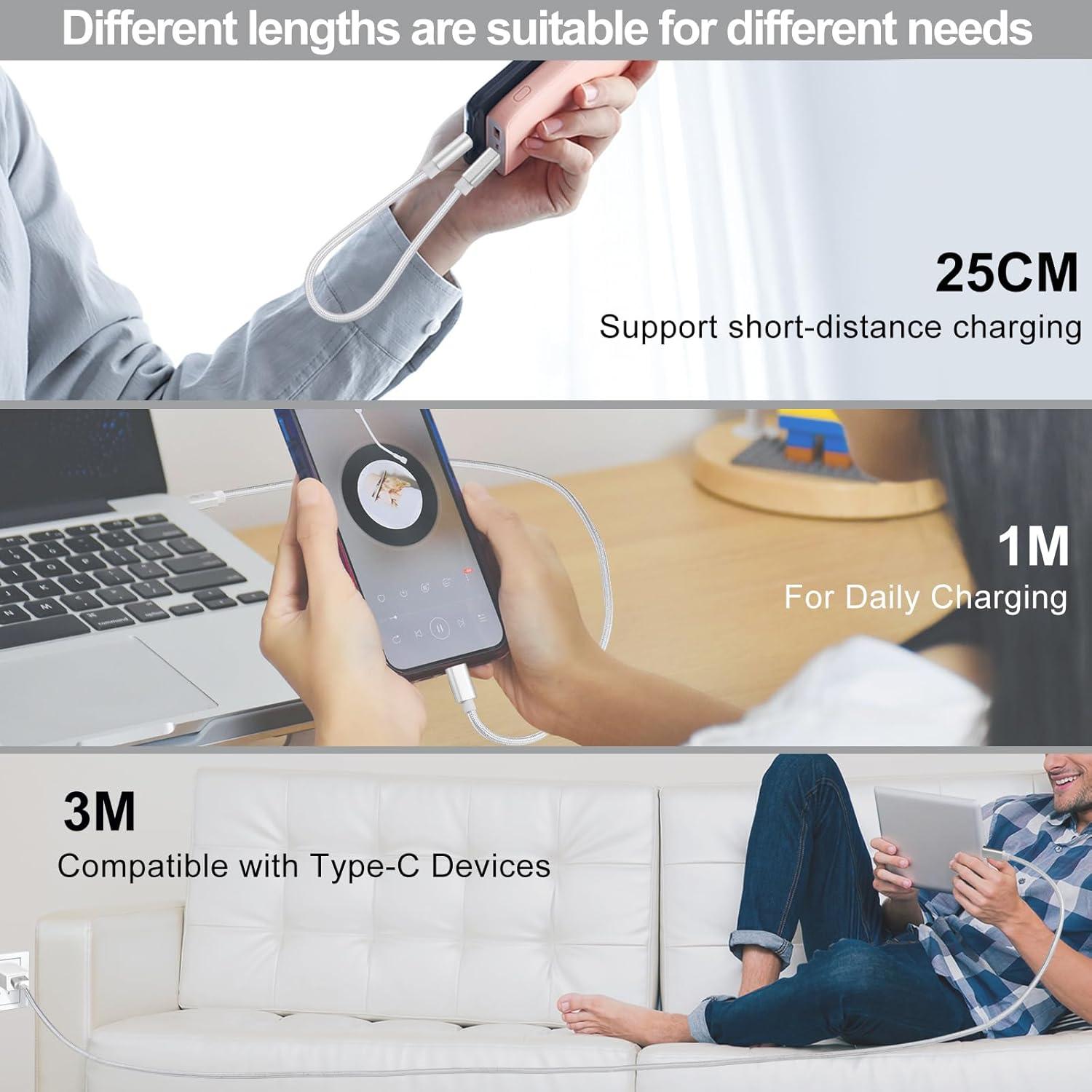 Cable de Datos Vortex USB Tipo-C 2m Carga Rápida 3A