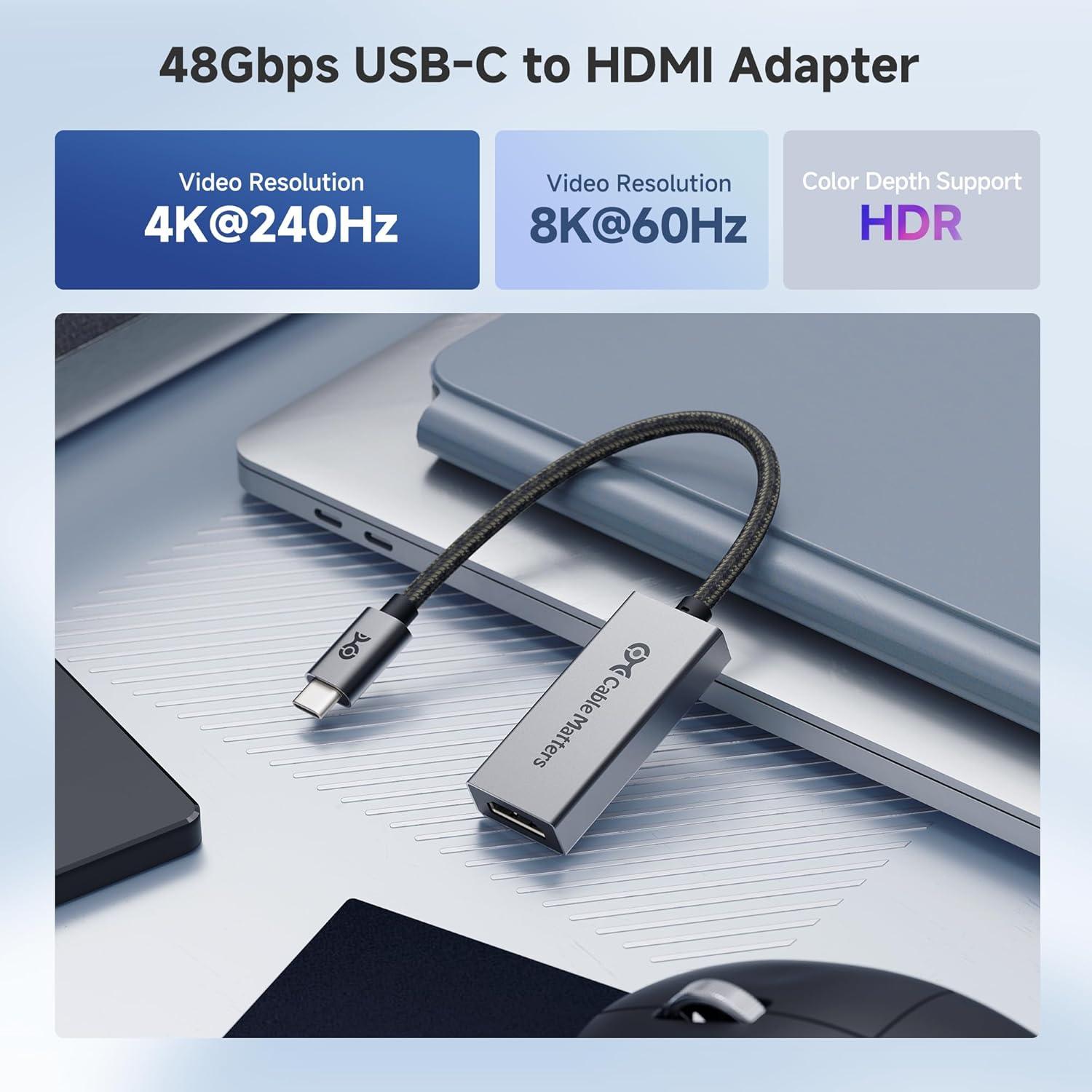 Adaptador USB-C a HDMI 2.1 Cable Matters 8K 60Hz 48Gbps