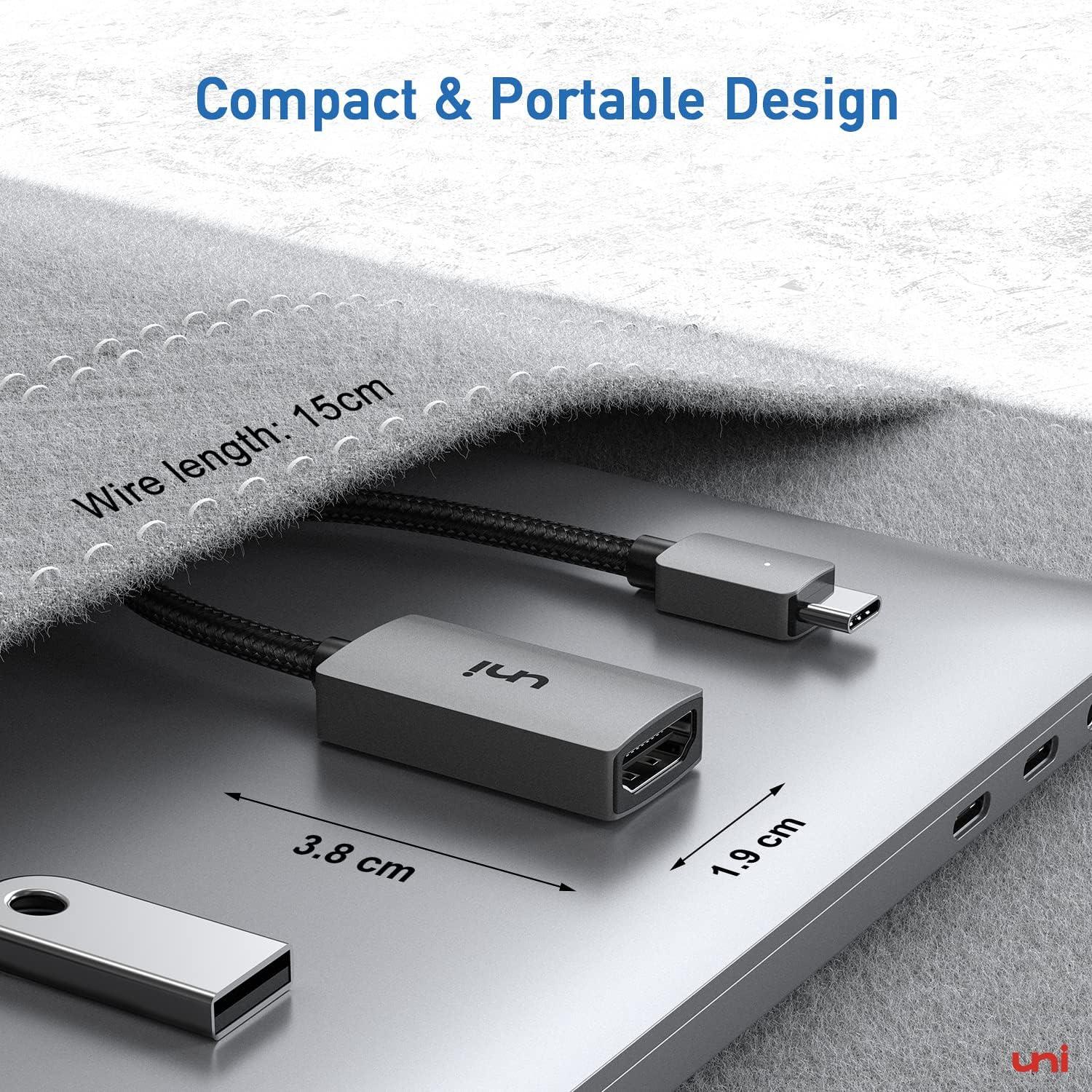 Adaptador USB C a HDMI 4K uni - Compatible con MacBook, iPhone 15