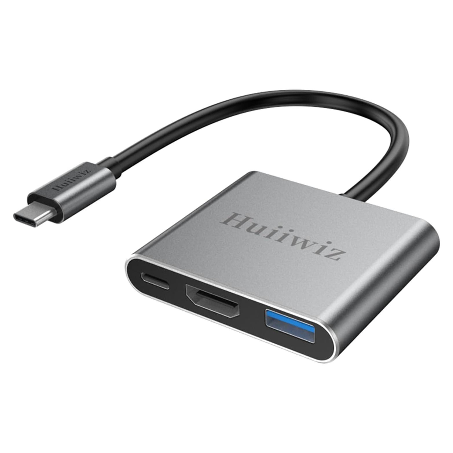 Adaptador USB C a HDMI 4K Huiiwiz con USB3.0 y PD 100W