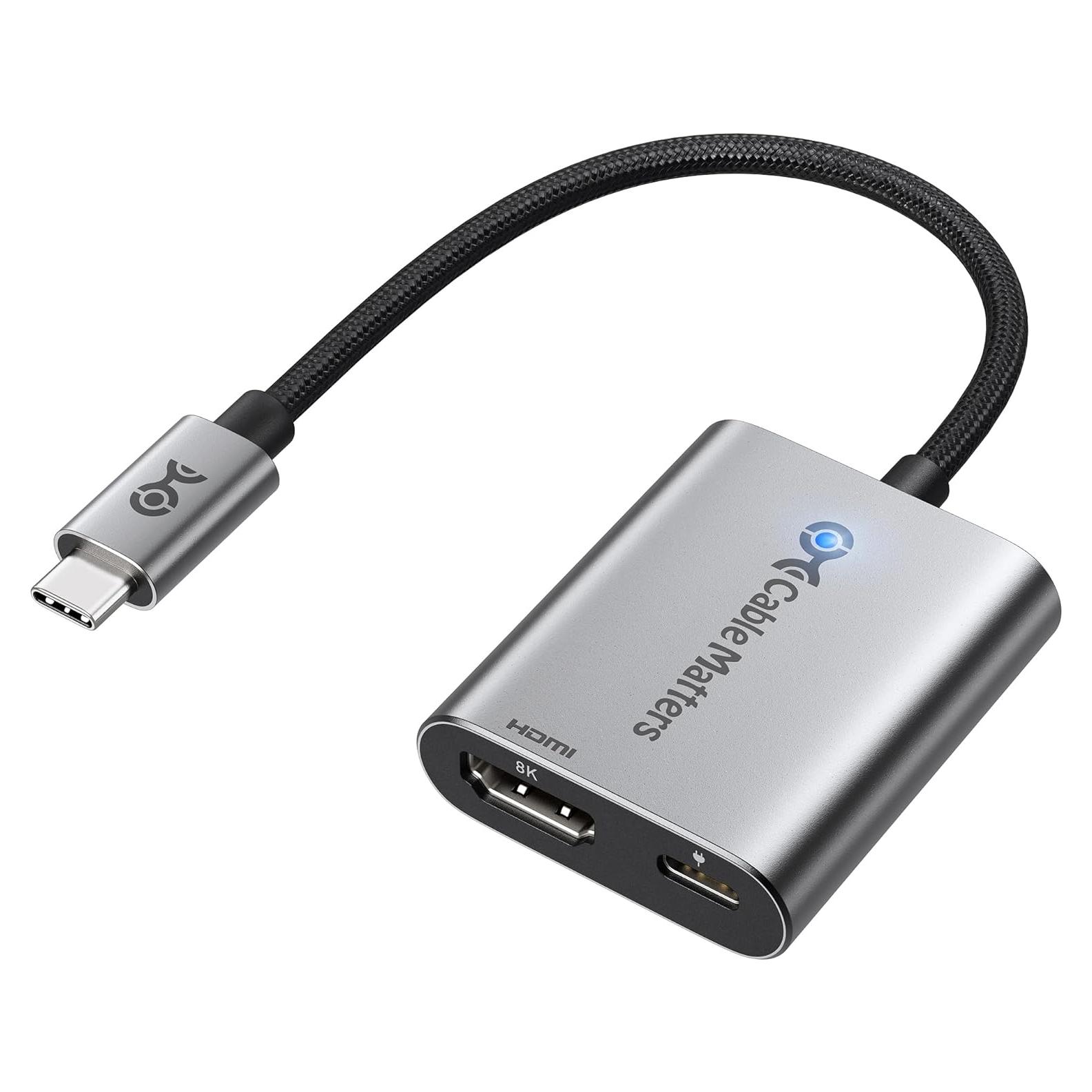 Adaptador USB C a HDMI 2.1 Cable Matters 48Gbps 140W 8K 60Hz