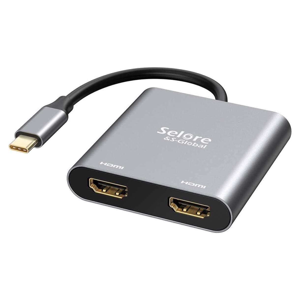 Adaptador USB C a Doble HDMI Selore&S-Global 4K 60Hz
