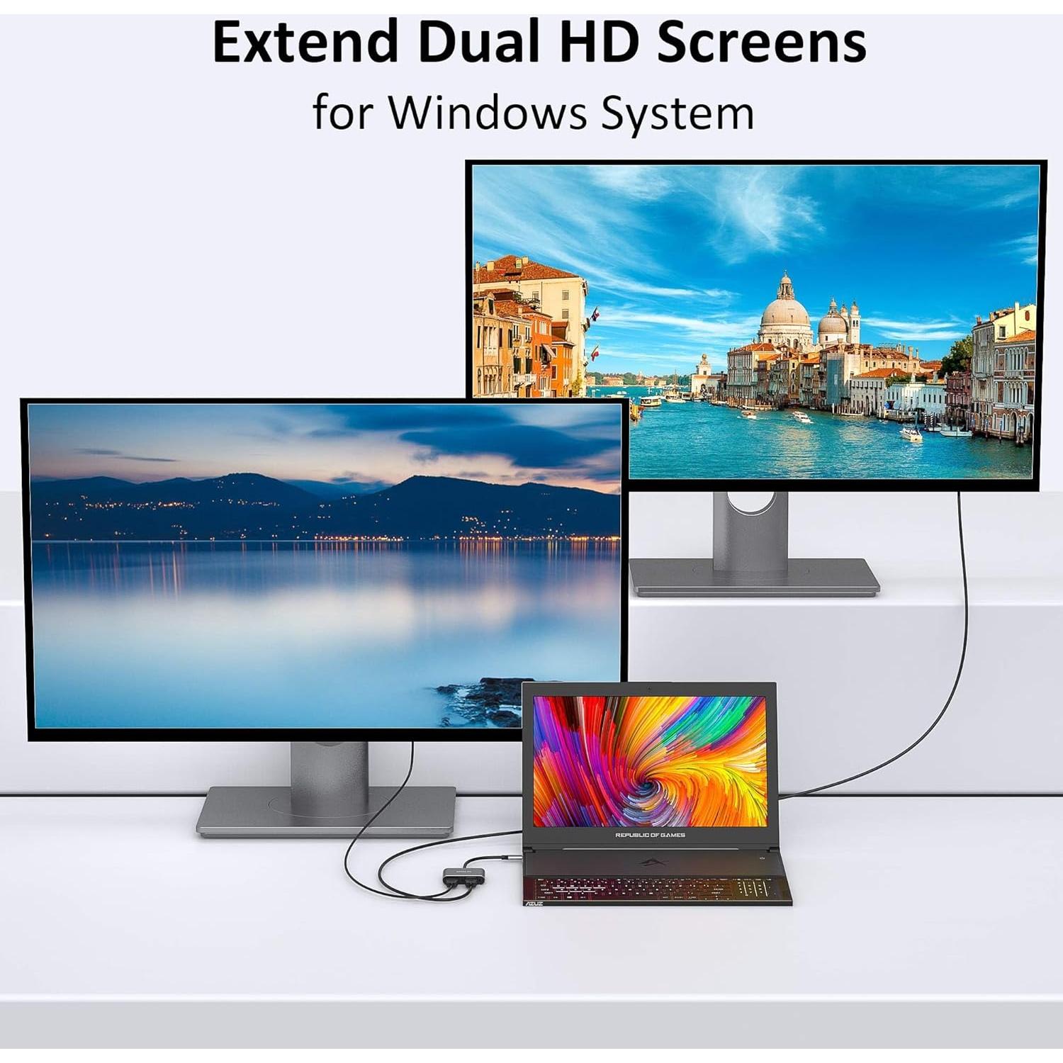 Adaptador USB C a Doble HDMI Selore&S-Global 4K 60Hz