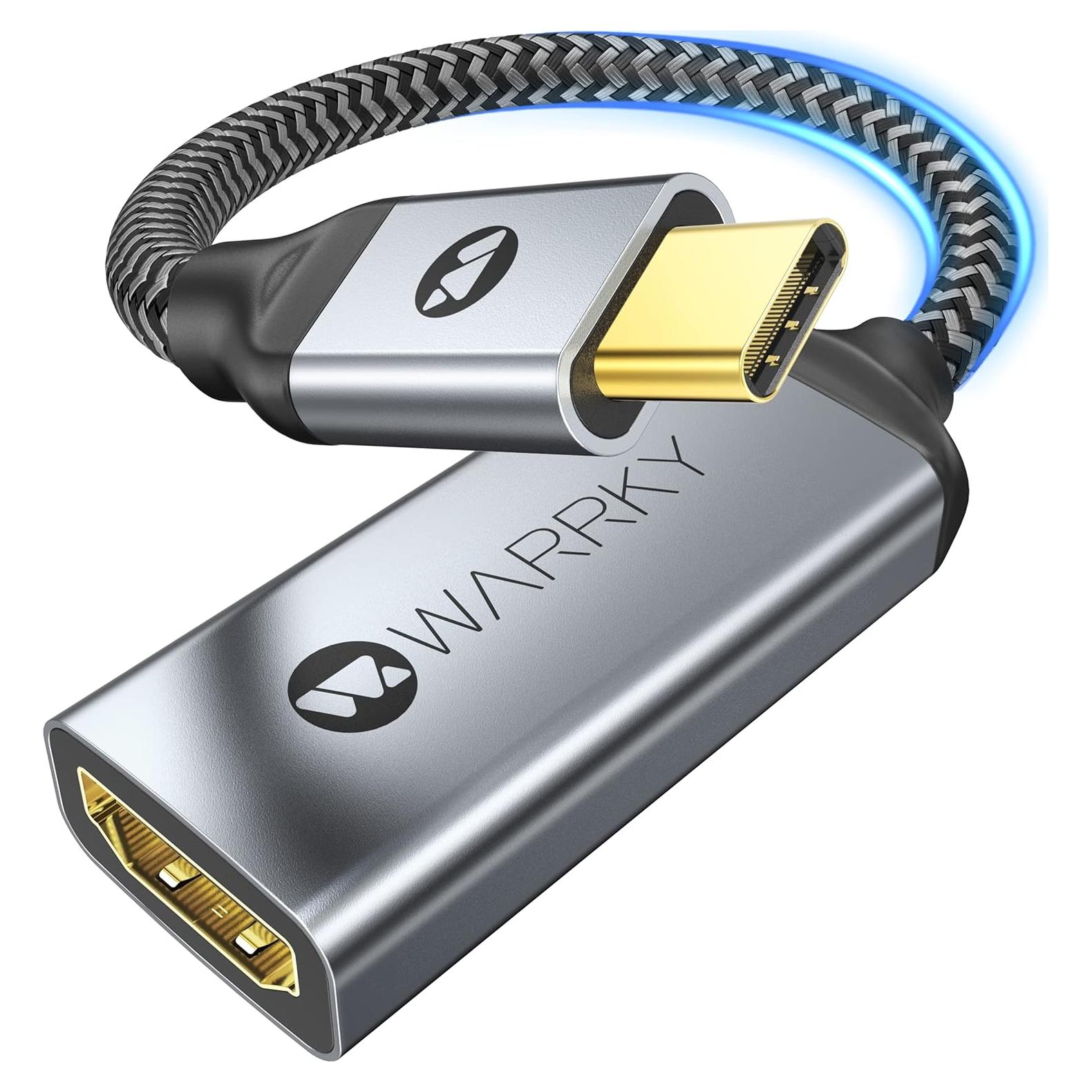 Adaptador USB C a HDMI 4K WARRKY, 30g, 11.8x8.9cm