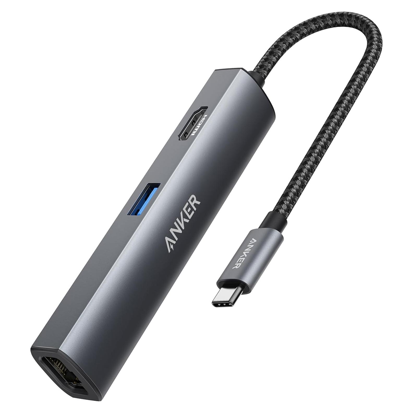 Adaptador Hub USB-C Anker A8338 5 en 1 HDMI 4K Ethernet