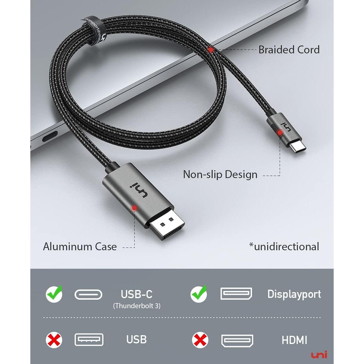 Cable USB C a DisplayPort uni 1.83m 4K@60Hz Compatible MacBook