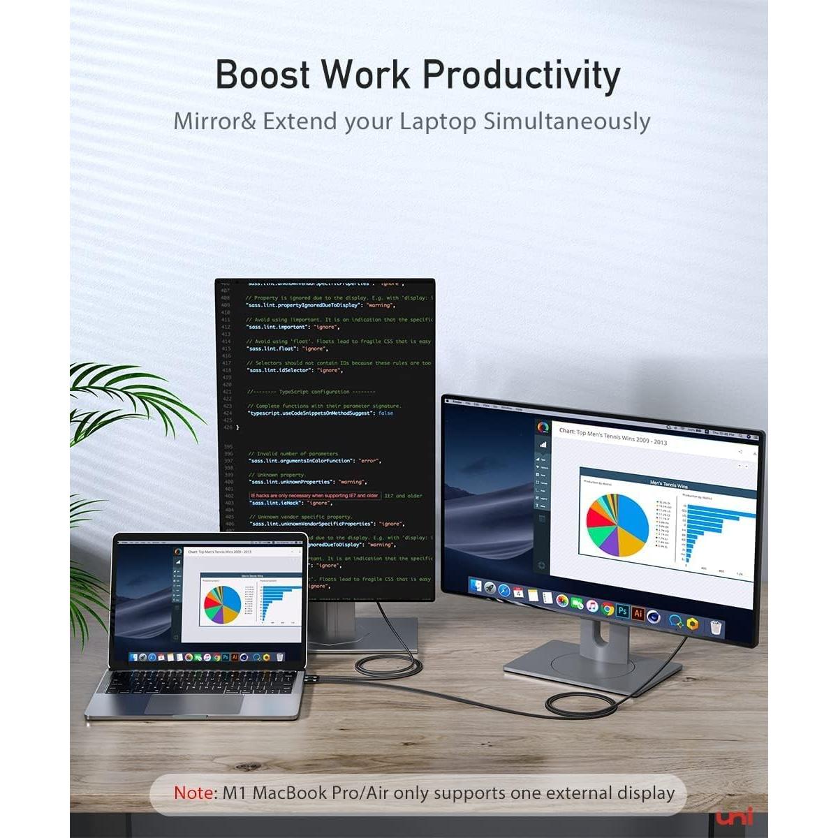 Cable USB C a DisplayPort uni 1.83m 4K@60Hz Compatible MacBook