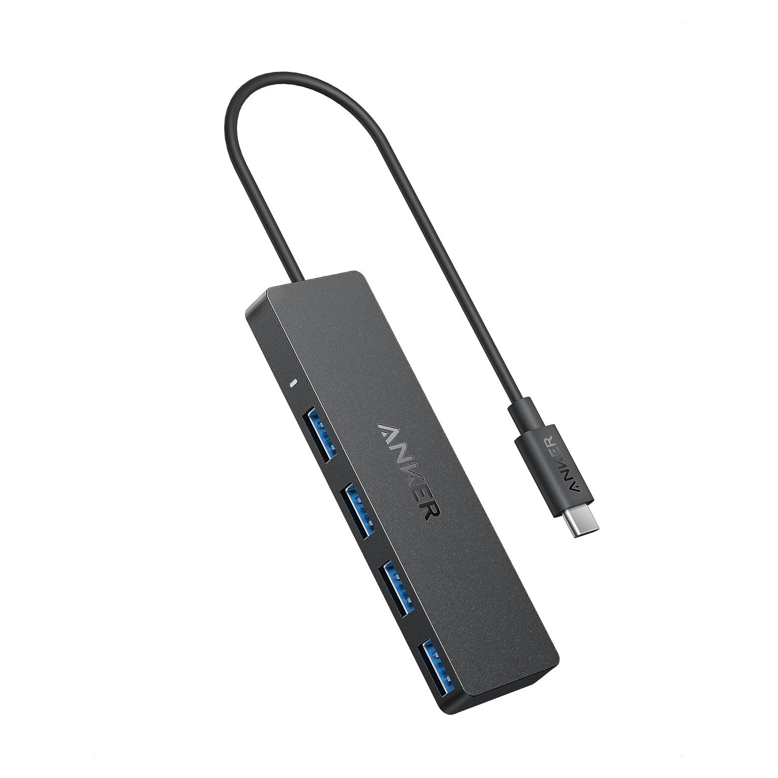 Hub USB-C Anker 4 Puertos 5Gbps Ultra Delgado 0.2m