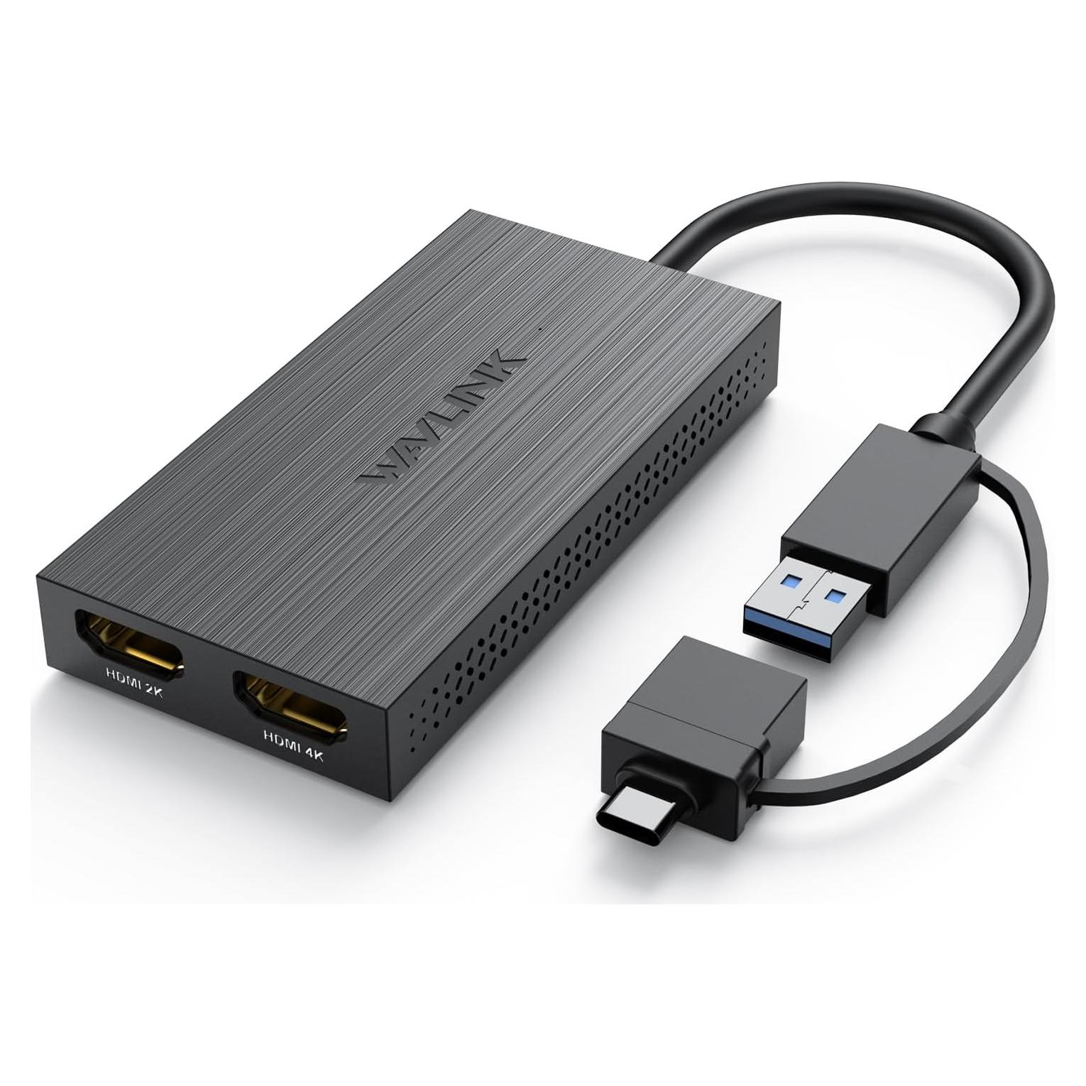 Adaptador WAVLINK USB 3.0/USB-C a Doble HDMI 1080p
