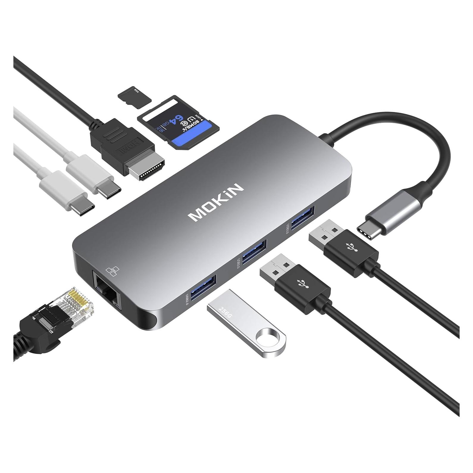 Hub USB-C MOKiN 9 en 1 para MacBook Pro/Air, 4K HDMI
