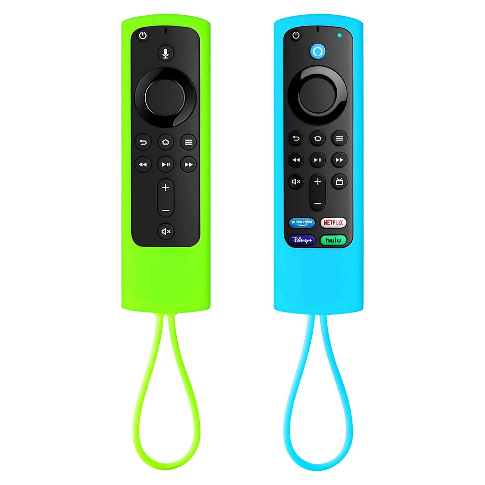 Funda de Silicona para Control Remoto Firestick Climberer - 2 Pack (Verde Lima + Azul Cielo)