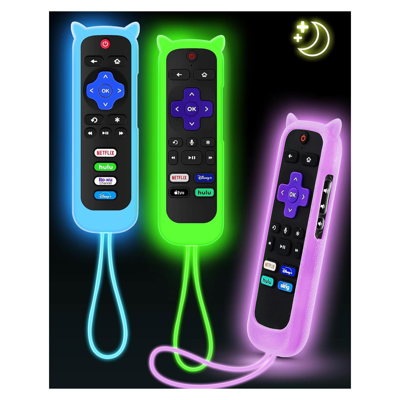 Funda de Silicona para Control Remoto Roku OneBom - Brilla en la Oscuridad