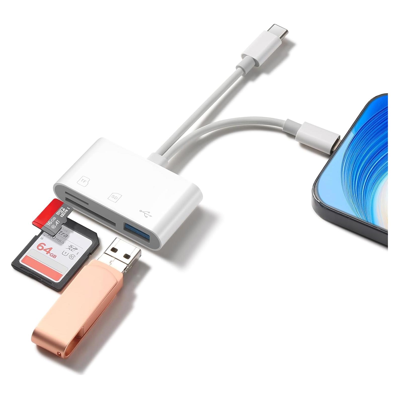 Lector de Tarjetas SD WEZAFO Doble USB-C y iPhone 32g