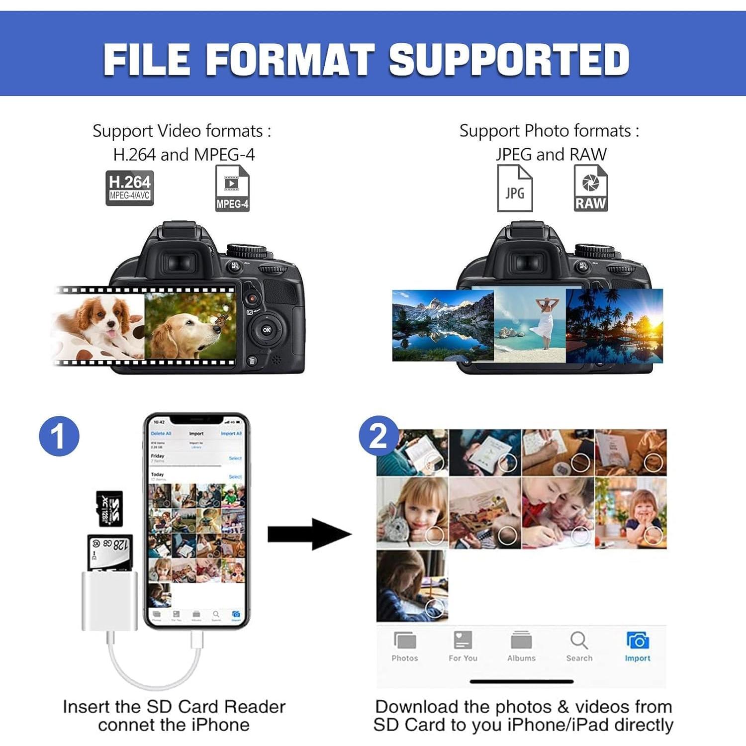 Lector de Tarjetas SD GOLDYIPE para iPhone y iPad - 2 en 1