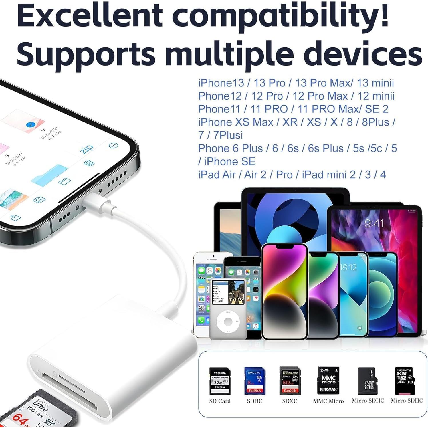 Lector de Tarjetas SD GOLDYIPE para iPhone y iPad - 2 en 1